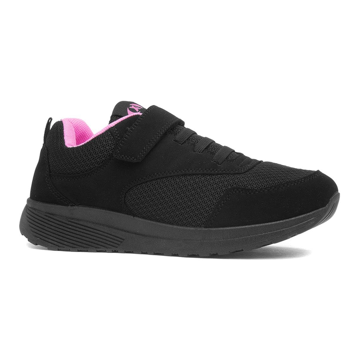 XL Kids Black Easy Fasten Trainer - Size 1 UK - Black