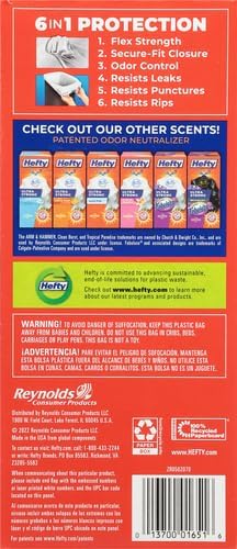 Hefty Ultra Strong Trash Bags 13 Gallon | Tall Kitchen | Drawstring Closure |