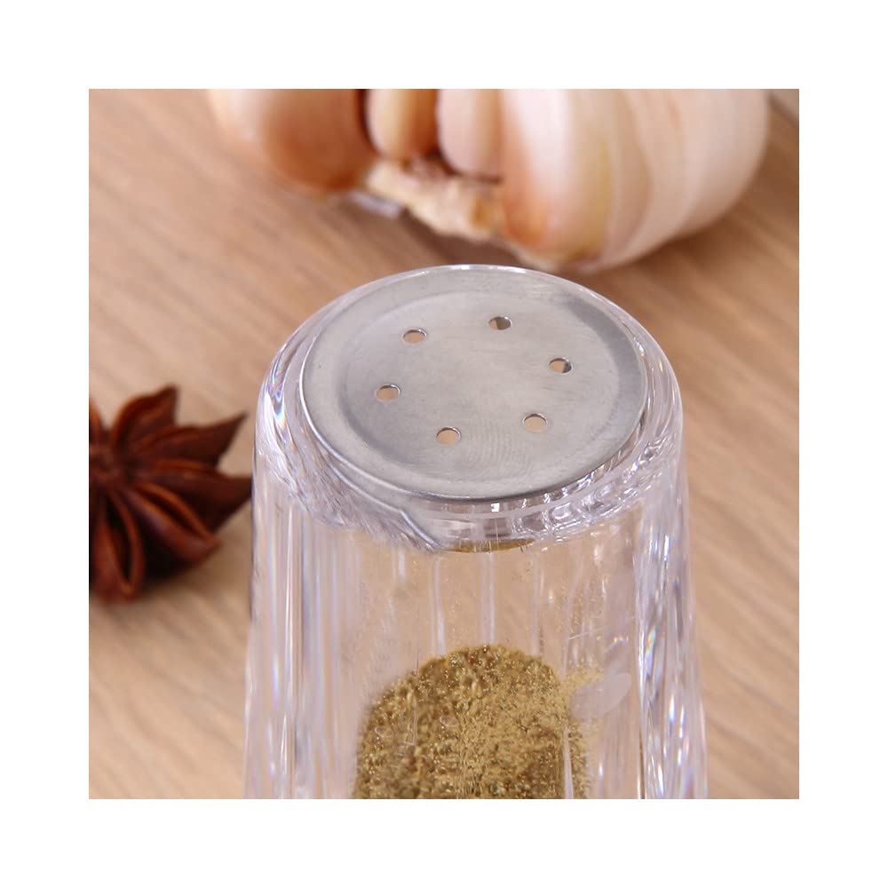 YBM Home Salt and Pepper Shakers Acrylic with Stainless Steel Lid, 1.5oz Clear Spice Herb Dispenser for Dining Table and Farmhouse Decoration, 1231-2