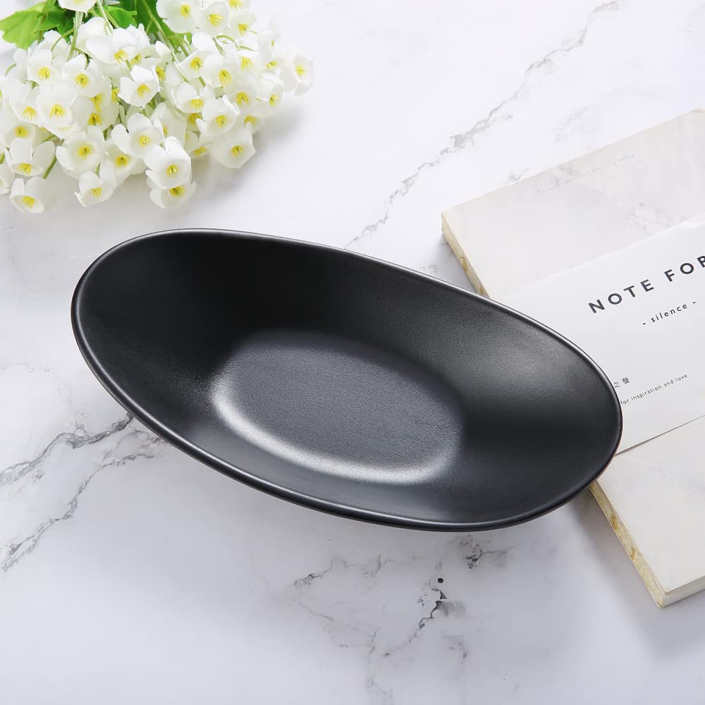 Black Ring Dish Centerpiece Jewelry Tray Key Tray Organizer for entryway, Dresser Decor Key Dish Jewelry Bowl Decorative Dish (Big Oval)