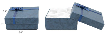 888 Display USA, Inc Cardboard Jewelry Bangle Gift Boxes with Rosebug Bows in Assorted Colors 3.5" X 3.5" X 1" (Pack of 8)