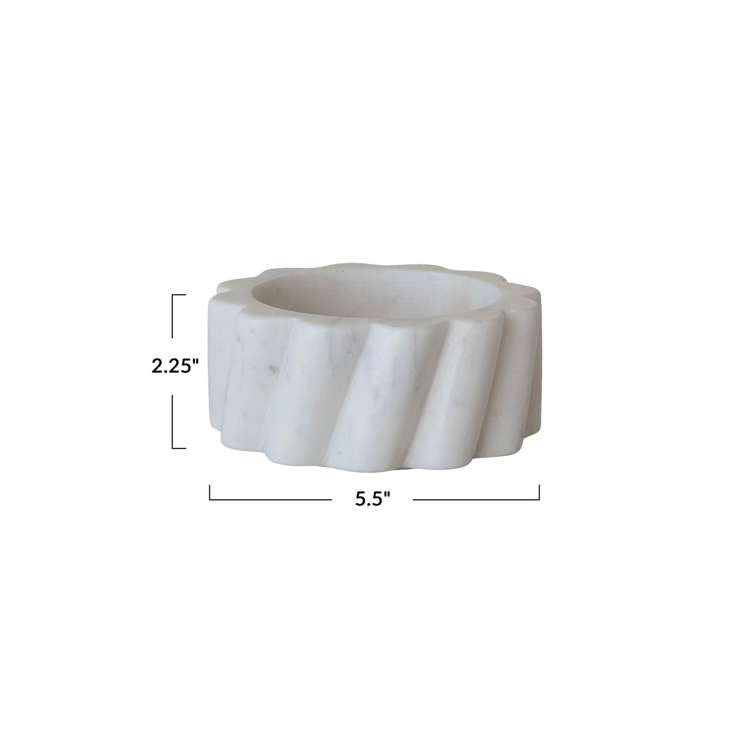 Bloomingville Marble Twisted Scalloped Bottle Holder, White