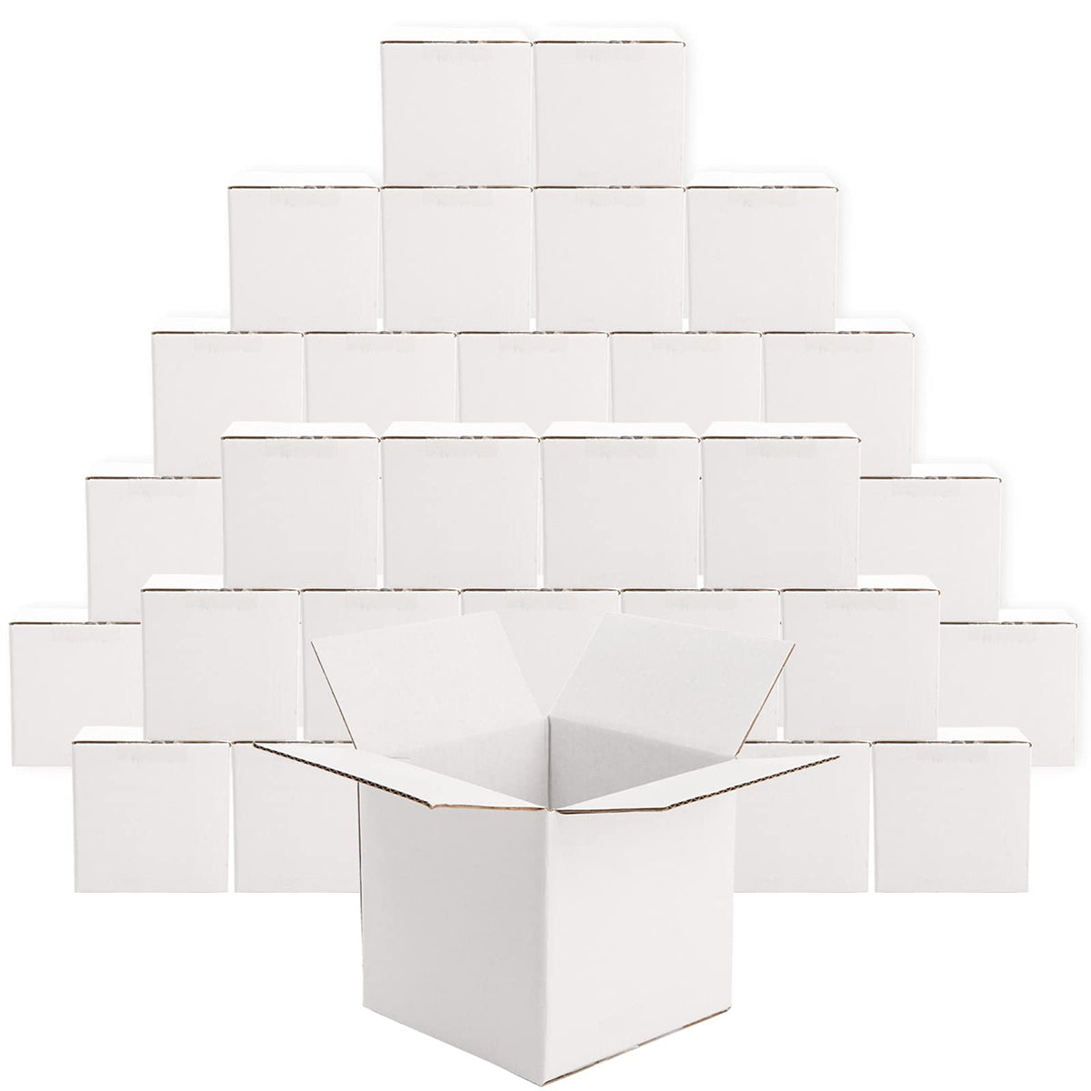 Peohud 40 Pack Small Shipping Boxes, 4 x 4 x 4 Inches White Corrugated Cardboard Box, Mailing Box for Shipping, Packing Storage, Gift Box, Recyclable