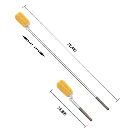 EHOMGUI Long Handle Dusters for Cleaning with 2 Replacement Heads, Washable Cleaning Duster Kit with Laundry Mesh Bag, Cobweb Duster, Extendable Dusting Tool for Home and Office