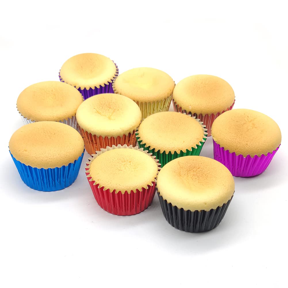 Mombake Standard Orange Foil Cupcake Liners Muffin Baking Cups for Party and More, 100-Count