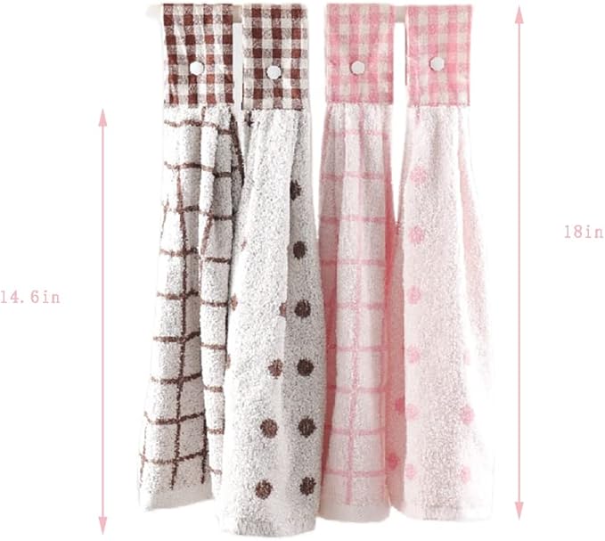 2 Pcs Kitchen Cotton Classical Striped Towel/Absorbent Towel/Hanging Towel/Hand