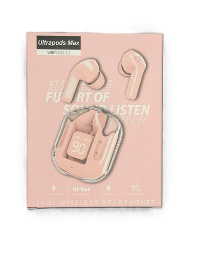 WEBDARAZ Ari31 Pink Earbuds with LED Display, Bluetooth 5.0 On-Ear Earbud for Kids & Students, Hi-Res Sound, Passive Noise Isolation, Fast Charging, Built-in Mic for Online Classes, Gaming (Pink)