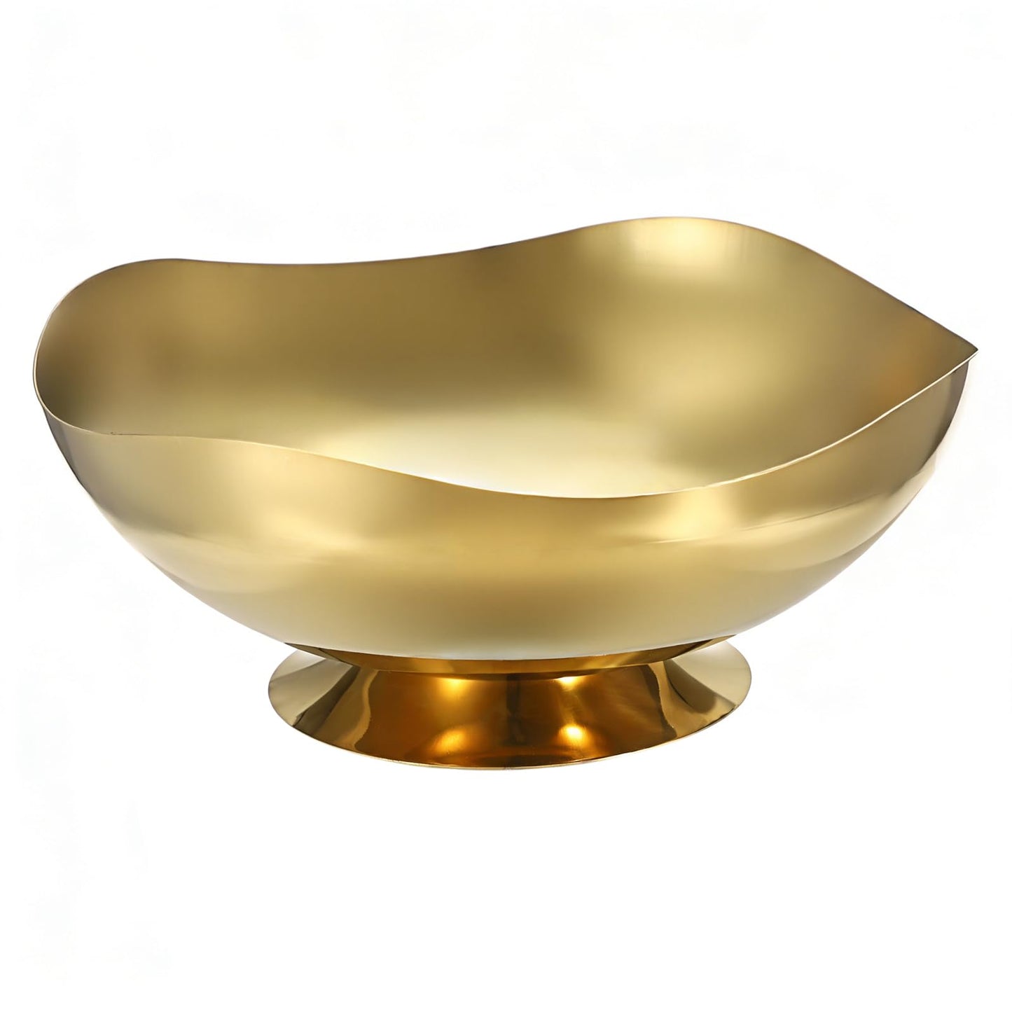 ELLDOO Key Bowl for Entryway Table, 7.9inch Gold Metal Key Dish Decorative Bowl, Coffee Pod Holder for Nespresso, Candy Snacks Jar Catch All Bowl for Countertop Kitchen Breakroom