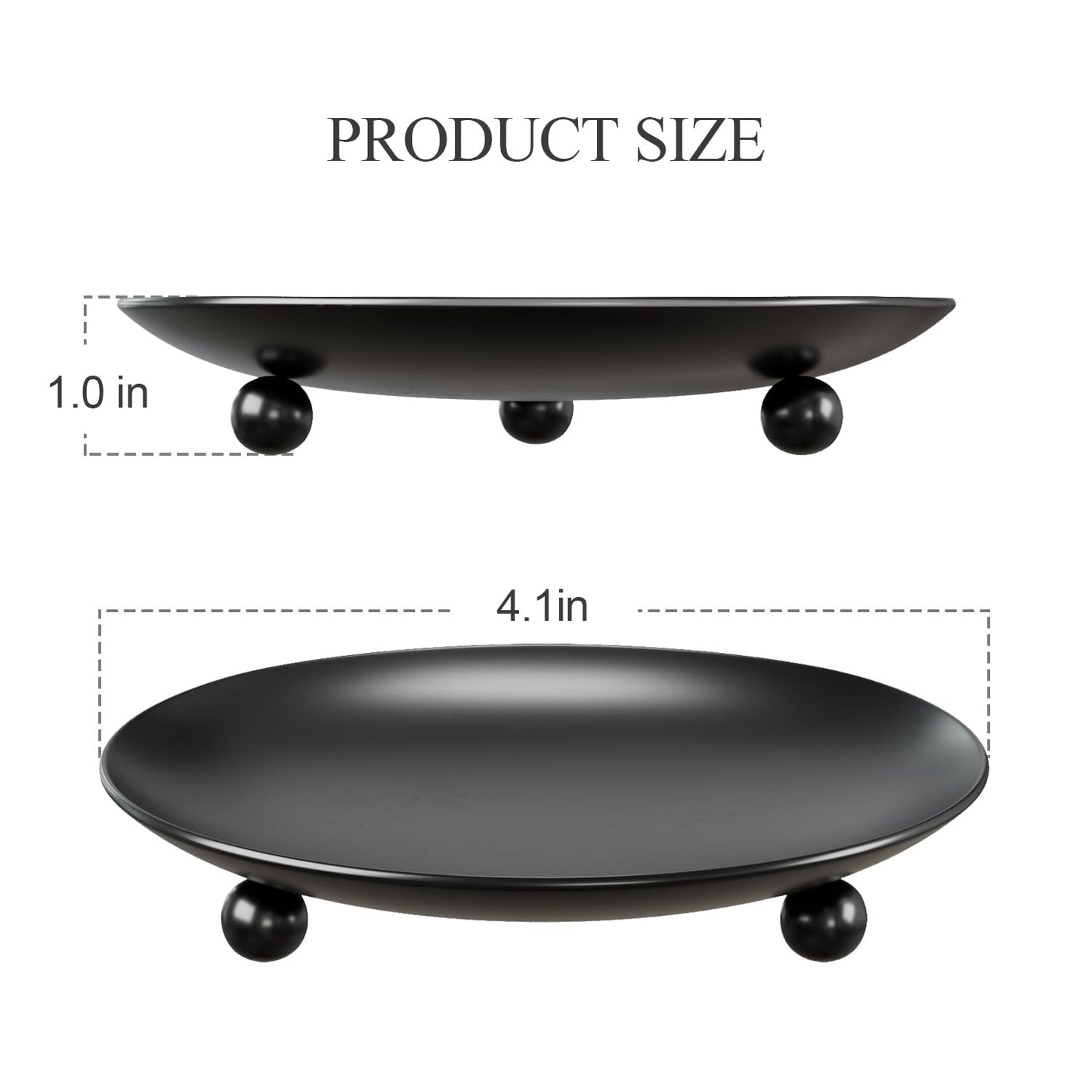 Apsvwys Black Candle Holders for Pillar Candles, Set of 6 Premium Metal Candle Plates Candle Stand for LED or Wax Candles, Decorative Pillar Candle Holder Dish for Table Centerpiece