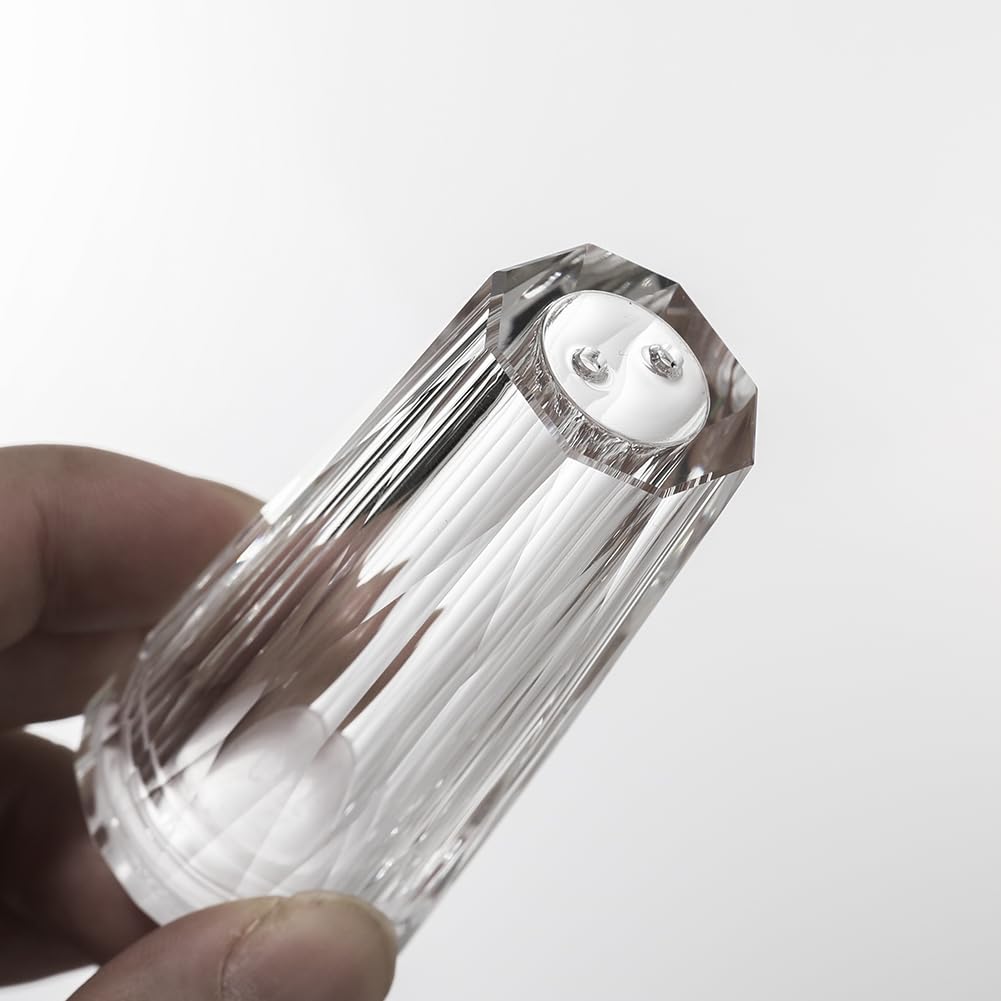 Maxistal Salt and Pepper Shaker Set Spice Dispenser Refillable Design Cut Crystal Seasoning Shaker Kitchen Decor for Cooking Table,RV,Dinner Party,Camping BBQ (T-03)