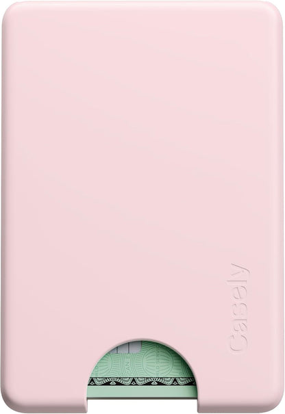 Casely MagWallet | Starfish Wishes | Coral Pink Shimmer | Slim Wallet Card Holder | Compatible with MagSafe | Soft-Touch Hard Silicone | Holds Up to 3 Cards