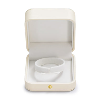 Oirlv Gorgeous Bracelet Gift Box Leather Bangle Box for Jewelry Gift White Velvet Interior Bangle Bracelet Storage(White)