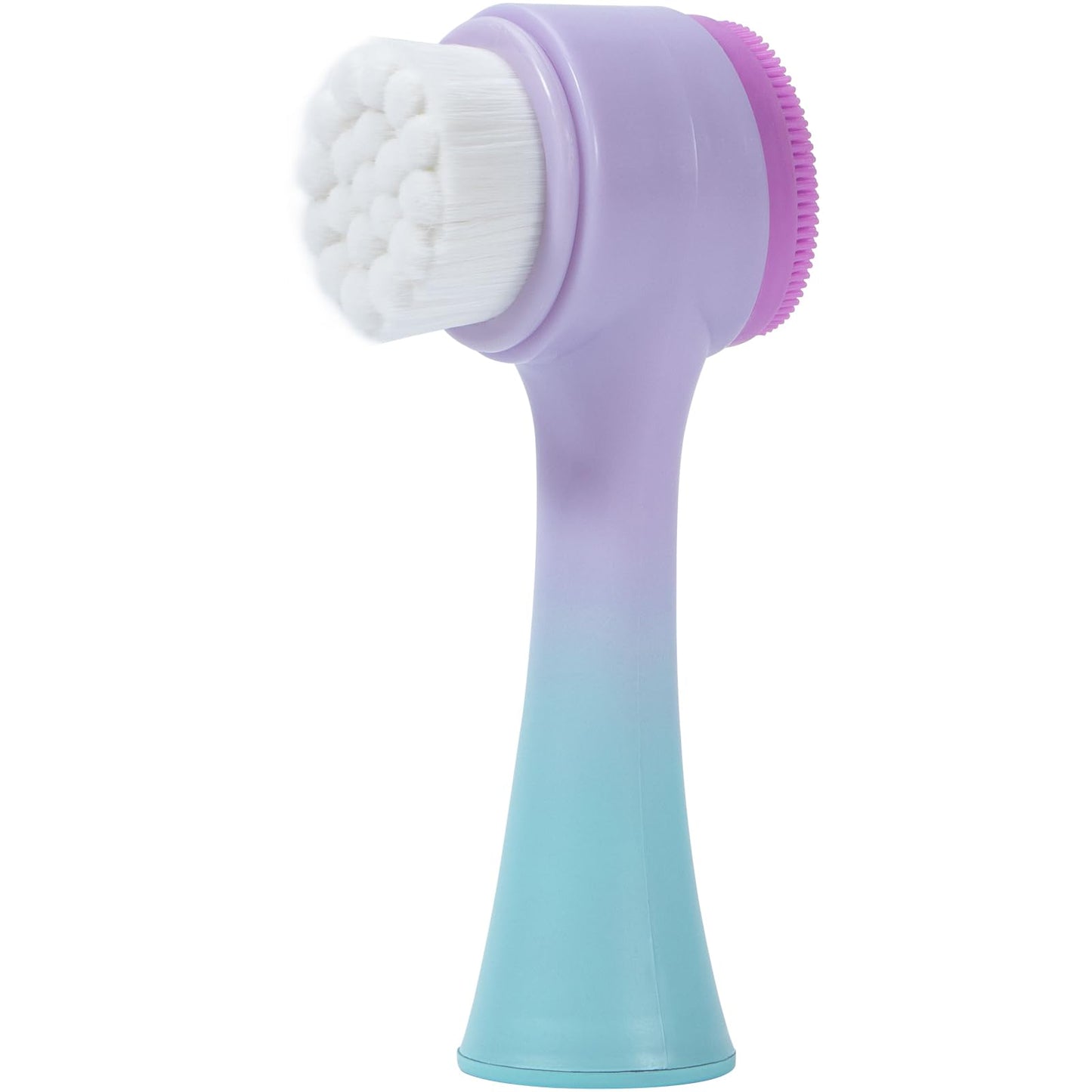 Face Brush 2 in 1, Facial Cleansing Exfoliating Scrubber Brush, Silicone Double Side Manual Face Wash Scrub Brush with Soft Bamboo Charcoal Fiber for Deep Pore Cleansing, Massaging, Skin Care