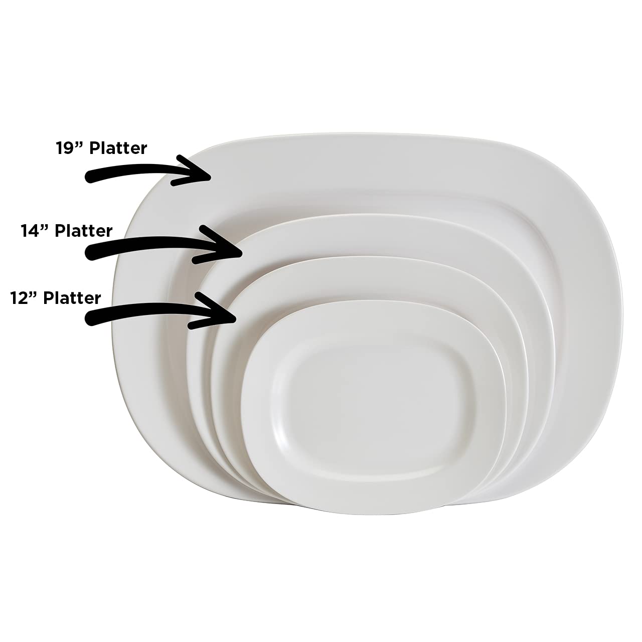 Hutzler Melamine Platter, white, 14-Inch
