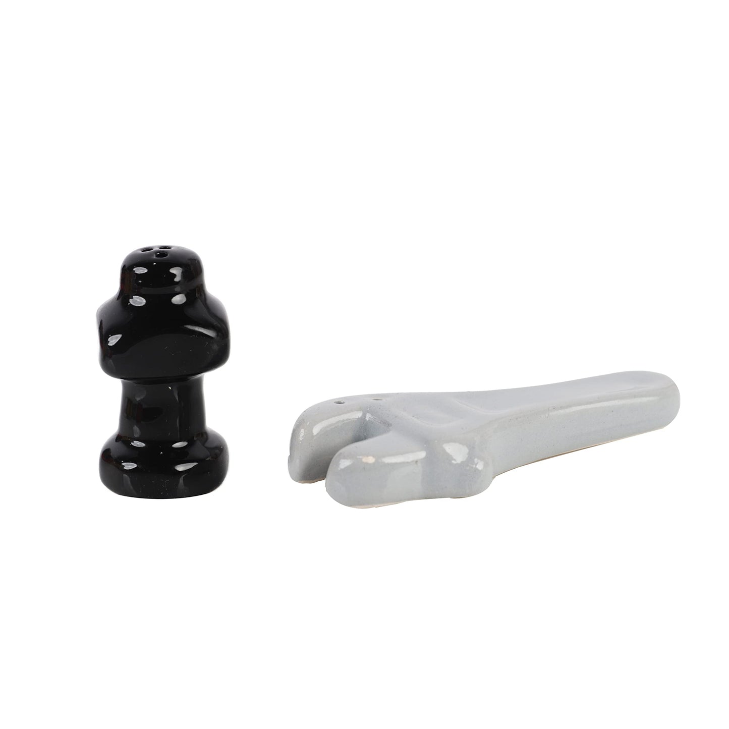 Servette Home Construction Theme Salt and Pepper Shakers for Collectors Kitchen Decor (White & Black)