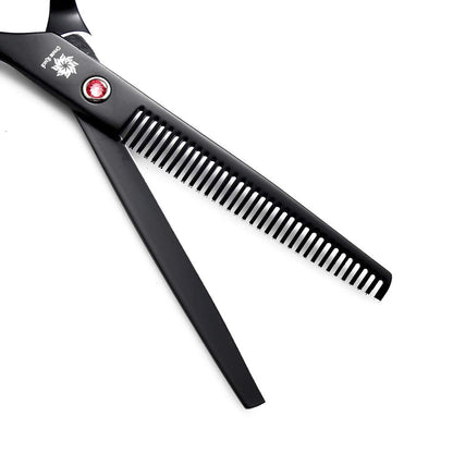 Dream Reach Professional 7.0 Inches Dog Grooming Scissors Kit Cutting Curved Scissors Thinning Shears Grooming Comb Pet Hair Trimming Scissors Set for Dogs and Cats (4-Set Blunt Tip)