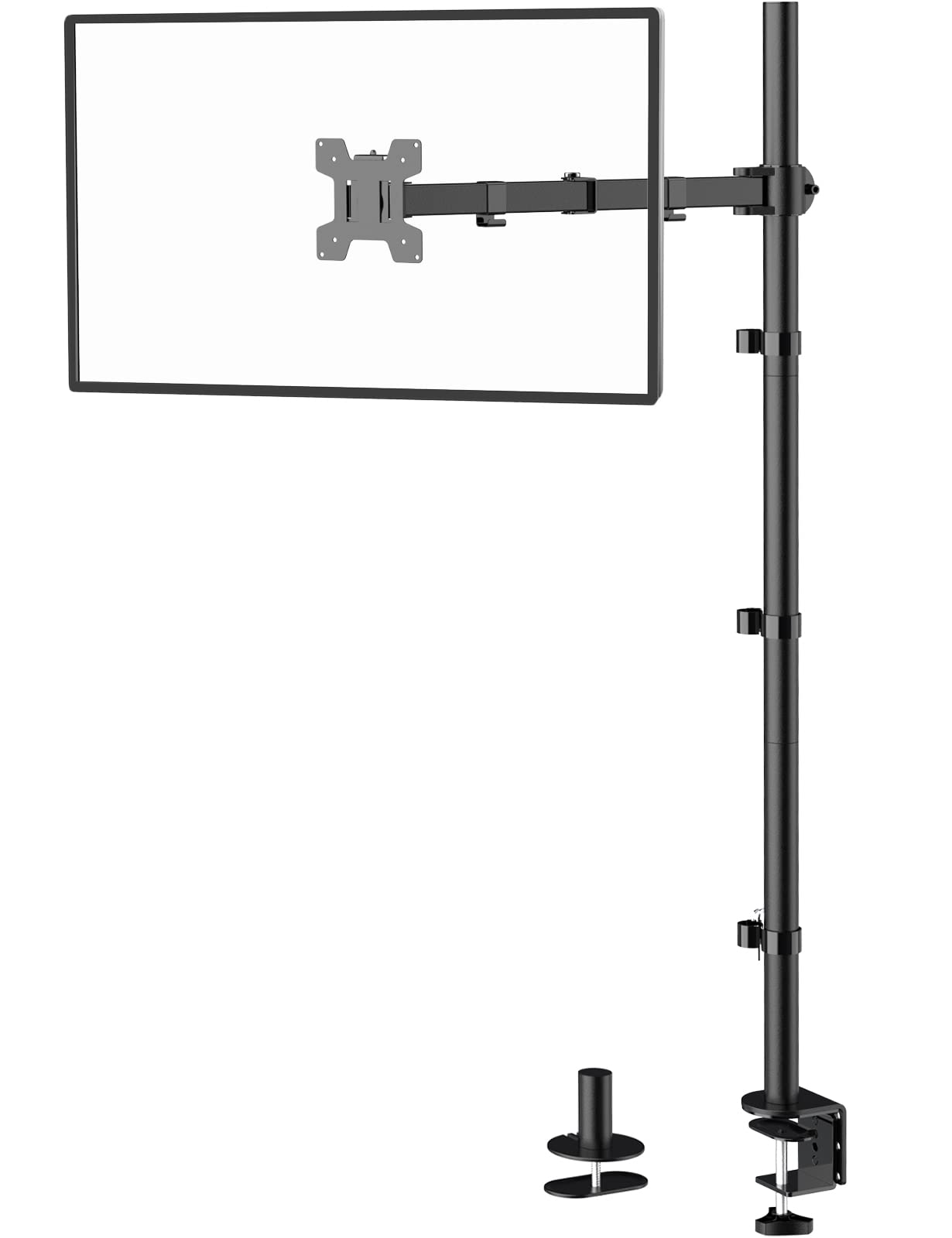 WALI Monitor Arm Mount for Desk, Single Extra Tall Computer Desk Mount, Monitor Bracket Mount Stand Single, up to 32 inch, 22 lbs (M001XL), Black