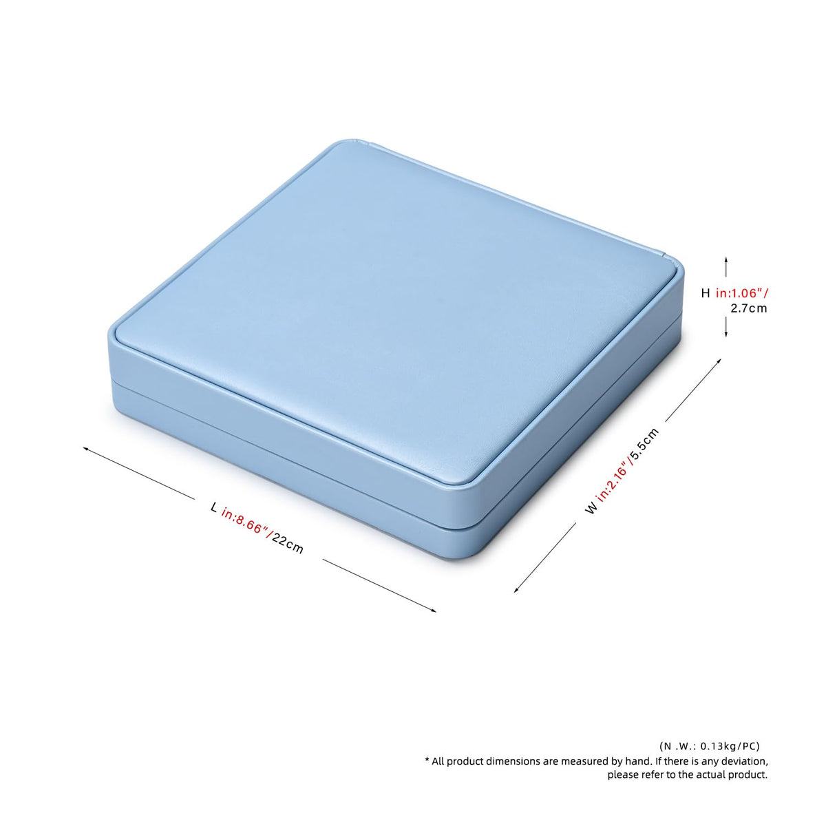 Oirlv Luxury Leather Jewelry Set Box Big Necklace Storage Case Jewelry Gift Box for Bracelet Necklace Earring Ring(Sky Blue)