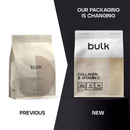 Bulk Collagen Powder with Peptides and Vitamin C | Hydrolysed Bovine Collagen | High-Protein Supplement for Use in Smoothies, Shakes & Recipes | Joint & Skin Routine | Unflavoured | Easy Mixing | 500g