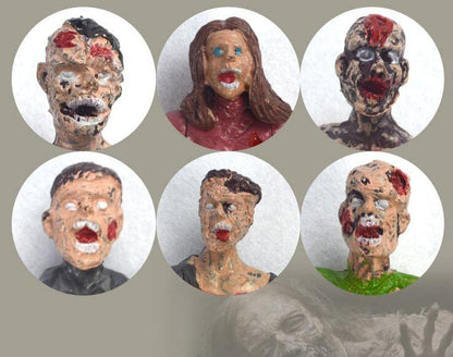 PowerTRC Toy Zombie Action Figures with Movable and Detachable Joints | Mini Zombie Figurines | Great for Presents, Decoration, and Party Favors | Pack of 6, 4 Inches Tall Zombies