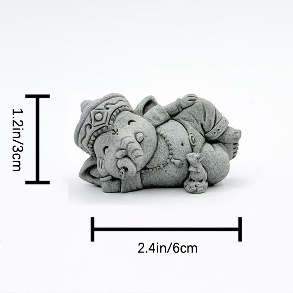 livelyfish Small Elephant Statue Sandstone Figurine Hindu Meditation Buddha Sculpture for Fish Tank Aquarium Decoration (G)