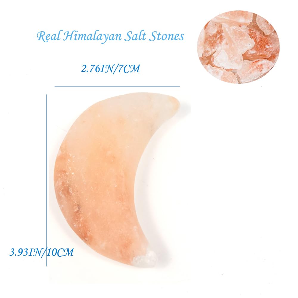 QYLHH Moon Shape Himalayan Salt Massage Stones Hot Massage Cold Massage Stones Set Warm Rocks Kit for Facial SPA