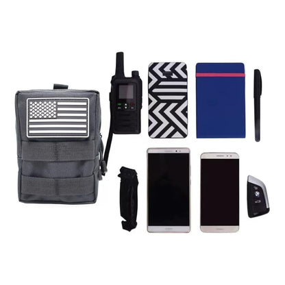 2 Pack Tactical Molle Pouches Small Molle Utility Pouch Small Tactical Accessory Bag Belt Pouches Vest Pouch Compact Water-Resistant EDC Pouch with Flag Patch (Purple)