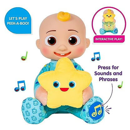 CoComelon Peek-A-Boo JJ 10” Feature Plush - Featuring Favourite Song, Phrases, and Sounds - Play Peek-A-Boo with JJ - Toys for Preschool and Kids