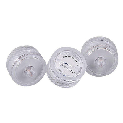 Bright LED Battery Operated Flameless Tea Light, Submersible Tea Candle Waterproof Decorations Underwater Vase Light for Party & Wedding, Pack of 12, Warm White