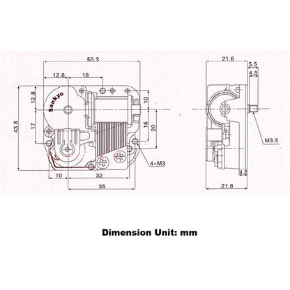 BinkeGG Play (Oh Christmas Tree) Music Box Spare Part Grey Wind Up Sankyo Musical Movement for DIY Music Boxes (65 Tunes Option)