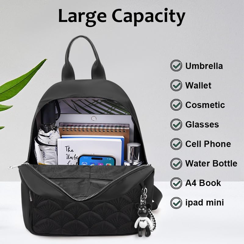 Aucuu Backpack Womens, Fashion Ladies Backpack, Lightweight Nylon Casual Rucksack, Small Daypack School Bag, Anti-Theft Travel Back-pack for Women & Girls（30 * 28 * 12cm）