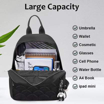 Aucuu Backpack Womens, Fashion Ladies Backpack, Lightweight Nylon Casual Rucksack, Small Daypack School Bag, Anti-Theft Travel Back-pack for Women & Girls（30 * 28 * 12cm）