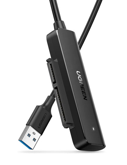 UGREEN USB 3.0 to SATA Adapter, 2.5 Hard Drive Reader, Plug and Play 2.5 SATA to USB Adapter Cable, UASP & TRIM, Tool-free External SATA HDD SSD Converter Compatible with 2.5 Inch HDD SSD PC Laptop