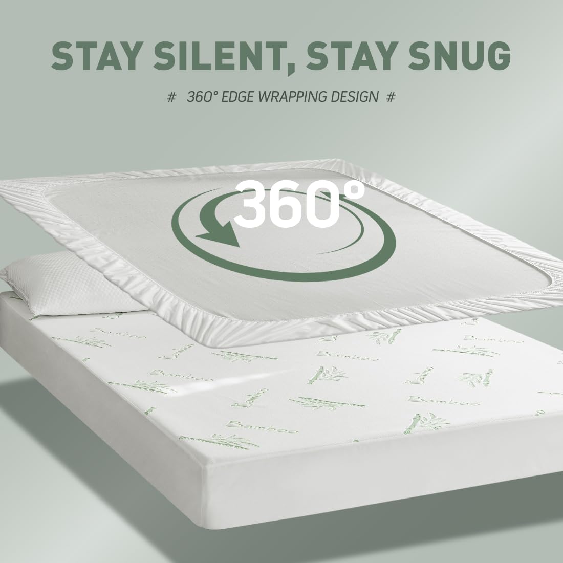 Flippeddream Cooling King Mattress Protector - 100% Waterproof & Noiseless Rayon Fiber Mattress Cover (76" x 80") Size Bed Soft, Breathable, Guards Against Spills Matterss Pad - Pockets Up to 21″