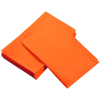 Thanksgiving Cloth Napkins Set of 4, Orange Fall 100% Cotton Dinner Napkins 18x18 Inches, Washable With Hemmed Edges, Reusable for Table Decor, Events, Weddings