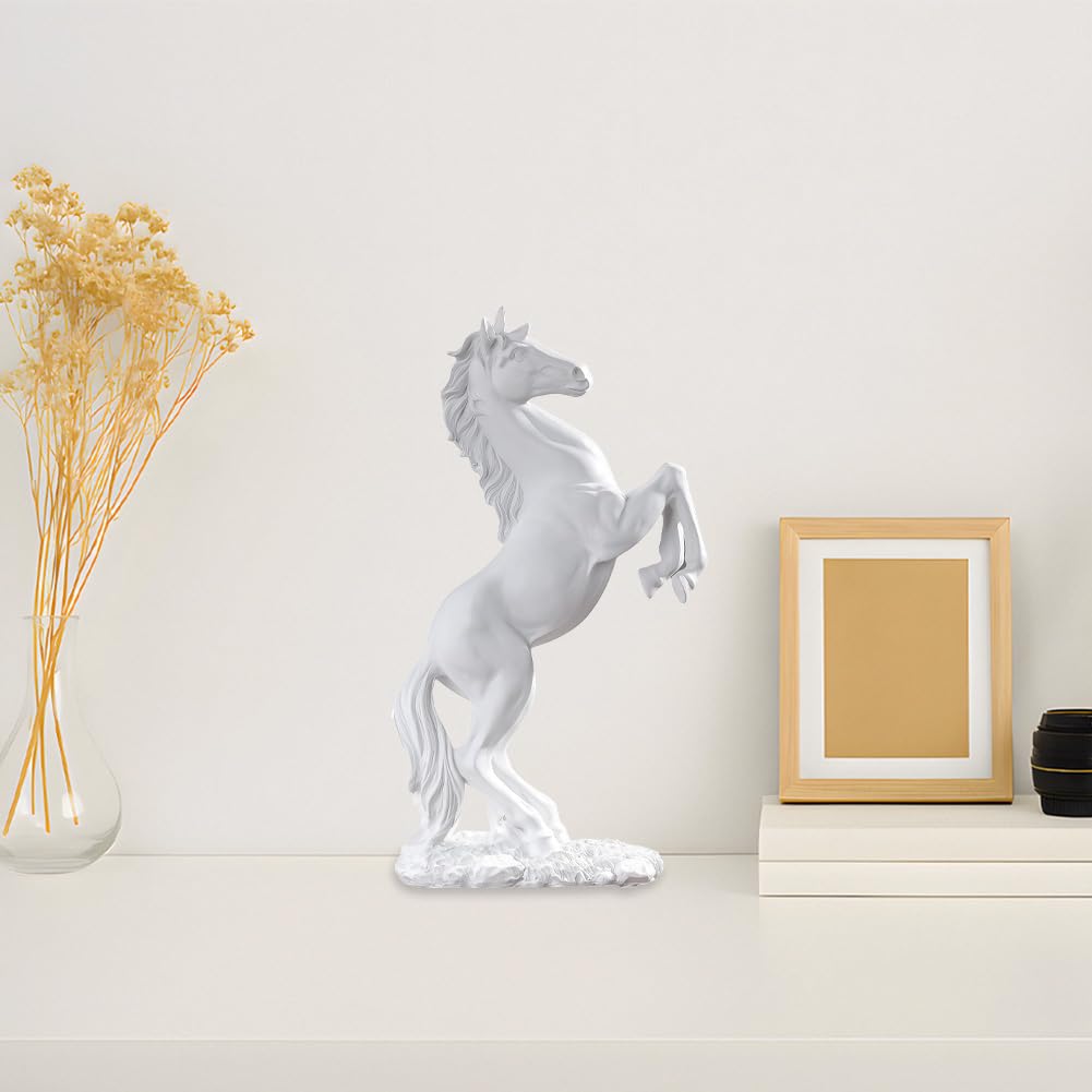 Horse Statue, Resin Soild Animals Sculpture Table Decor Indoor Modern Home Desk Art Figurines Ornament Office Decorative Bookshelf Desktop Living Room Dining Room Coffee Photography Props Standing