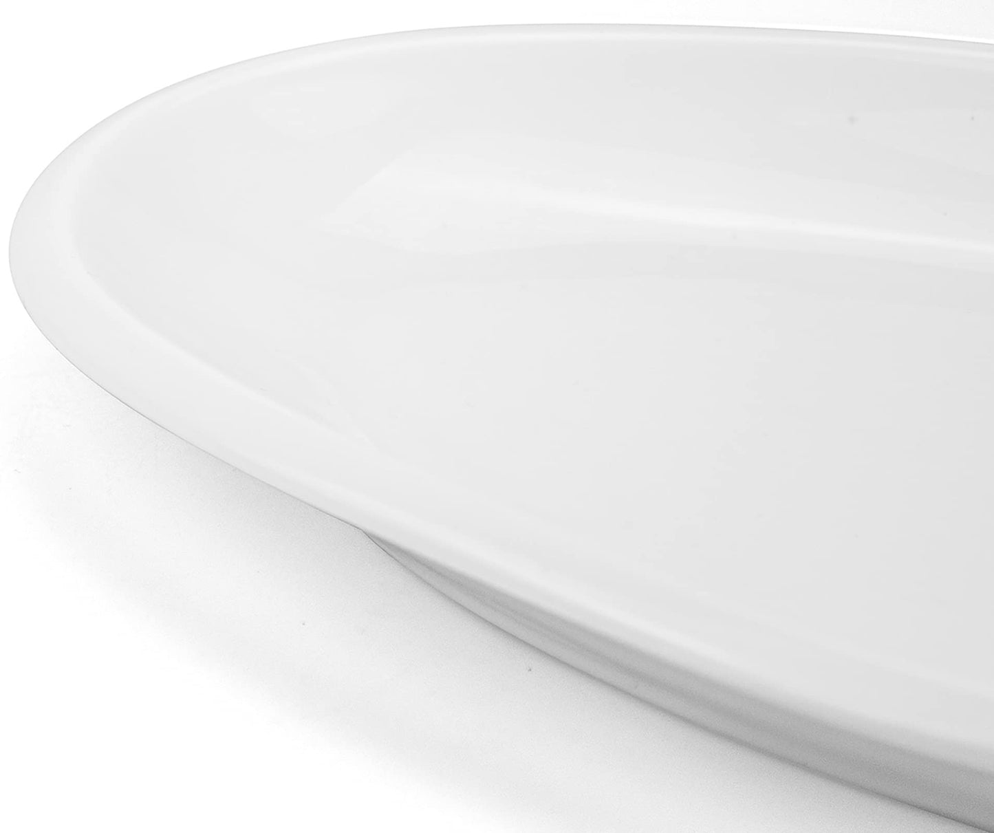 Yesland 2 Pack 16" Porcelain Large Oval Serving Plates, White Oval Serving Platters Dishes for Serving Food, Appetizers, Dessert, Meat, Sushi, Fish, Party