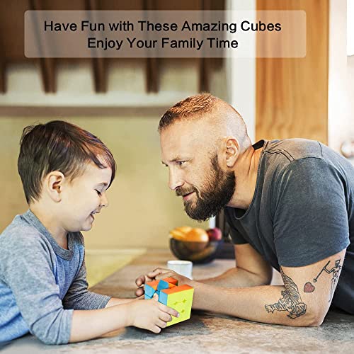 ROXENDA Speed Cube Fast Cube - Fast Smooth Turning Solid Durable & Stickerless Frosted, Best 3D Puzzle Magic Cube Toy - Turns Quicker than Original for kids Gift & Adult & Children(3x3x3 Cube)