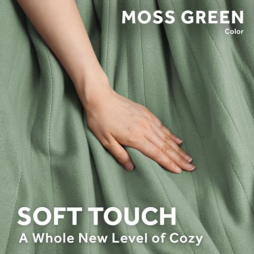Sunbeam Royal Ultra Fleece Heated Electric Blanket King Size, 90" x 100", 12 Heat Settings, 12-Hour Auto Shut-Off, Machine Washable, Pebble Beige