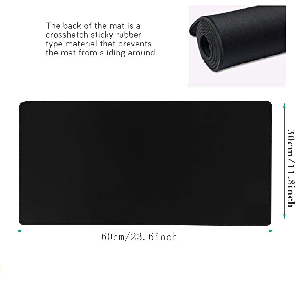 YEBMoo Extended Gaming Mouse Pad Extra Large 600x300x3 mm Water Resistant Mice Mat with Non-Slip Base for PC Computer Laptop (60x30 Black001)