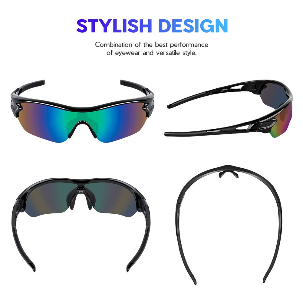 BEACOOL Polarized Sports Sunglasses for Men Women Youth Baseball Cycling Running Driving Fishing Golf Motorcycle TAC Glasses