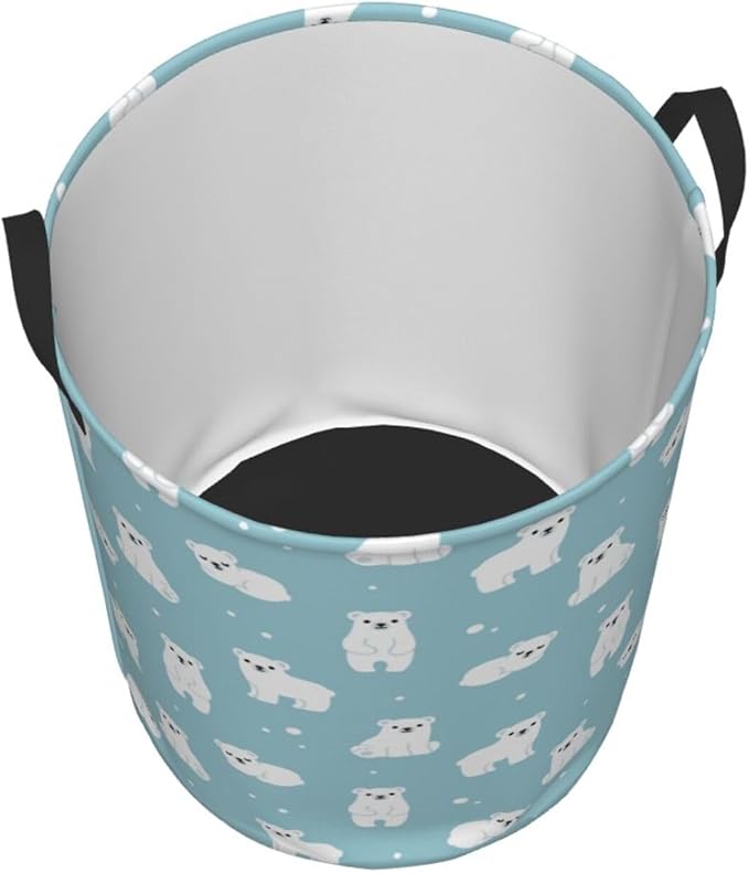 Cute Polar Bears Laundry Hamper Bag