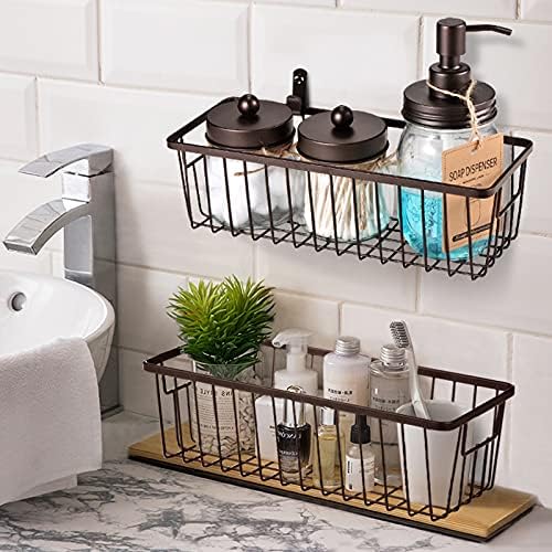 Farmhouse Metal Wire Bin Basket