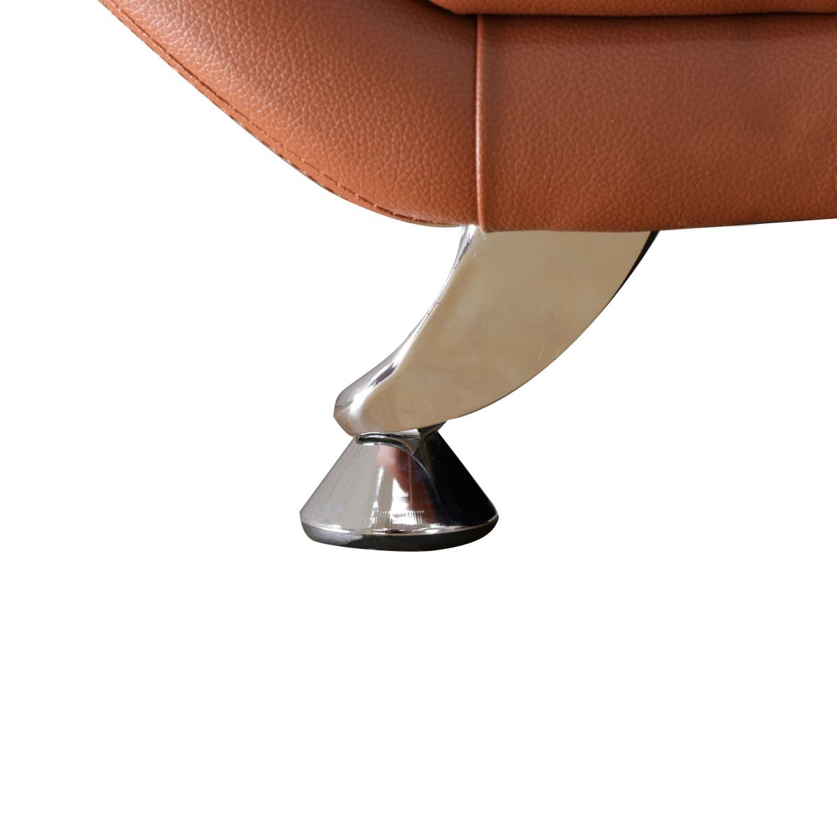 UOCFYK Lounge Comfy Faux Leather Sofa Modern Couch for Small Living Room/Dorm/Bedroom/Office/Apartment for Small Spaces, (Orange, Three-Person Seat)