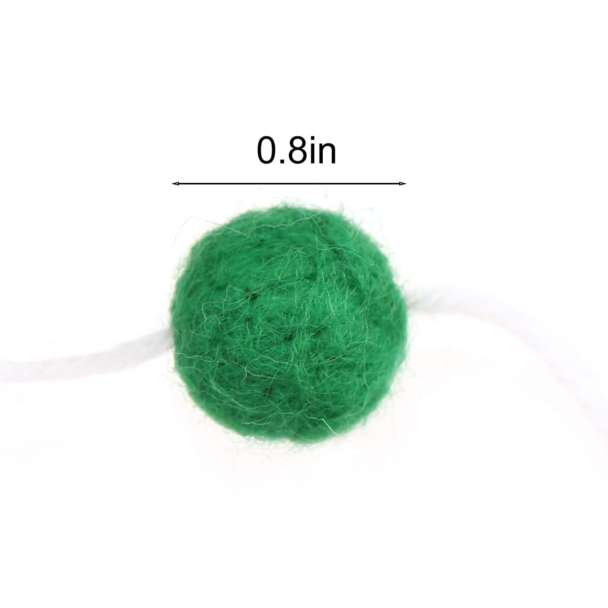 36PC 9.8 Feet Felt Wool Balls Garland 4/5 Inch Hanging String Kit for Christmas Tree Garland Holiday Decoration Birthday Wedding Baby Shower Party Wall Decorations
