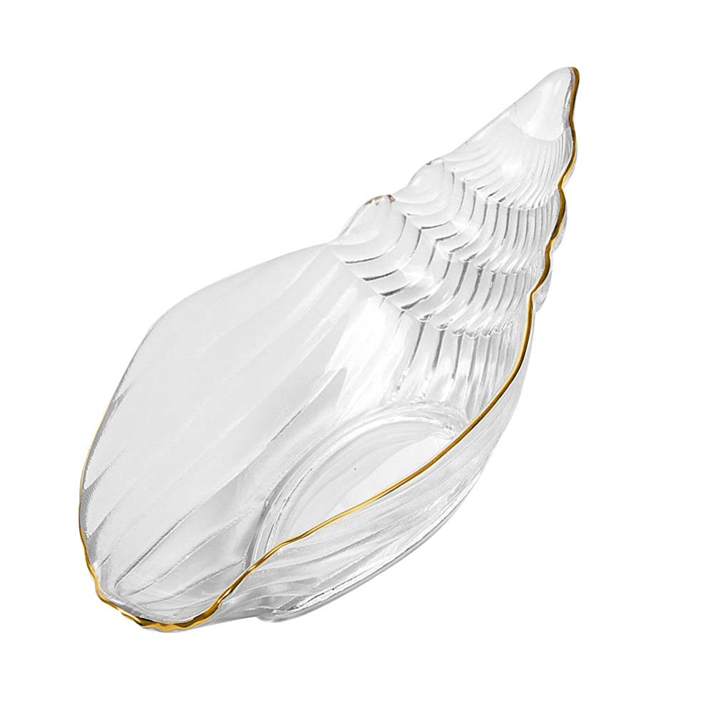 DOITOOL Sea Shell Bowl Glass Salad Plate Sauce Dishes Sushi Plate Dessert Plate Appetizer Plate Fruit Plate Serving Dishes for Home Kitchen