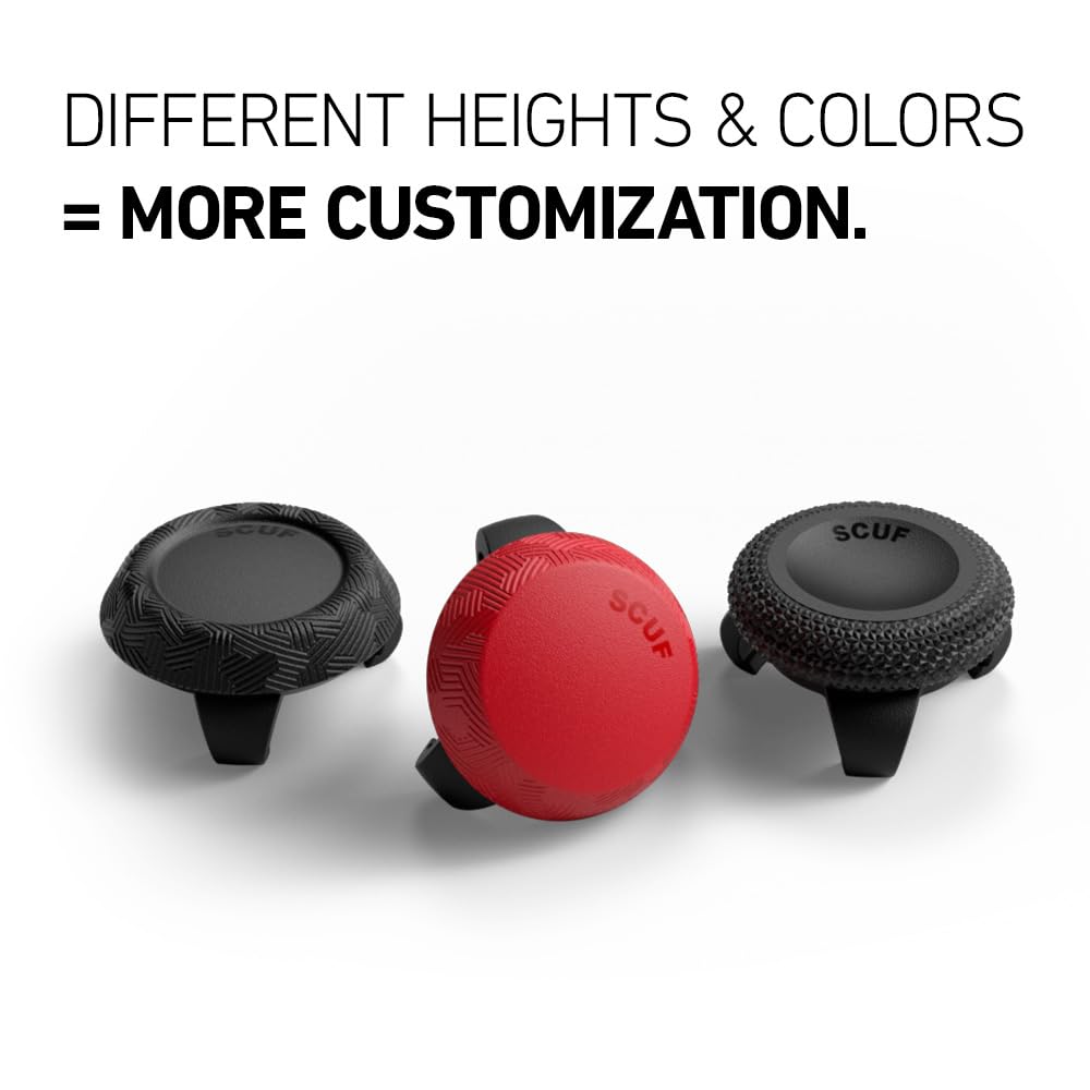SCUF Control Thumbstick Grips - 4 Pack with 2 Bases - Tactic - Joystick Thumb Grips For Xbox One and Xbox Series X & S, PS4, PS5, Nintendo Switch Pro Controller - Black