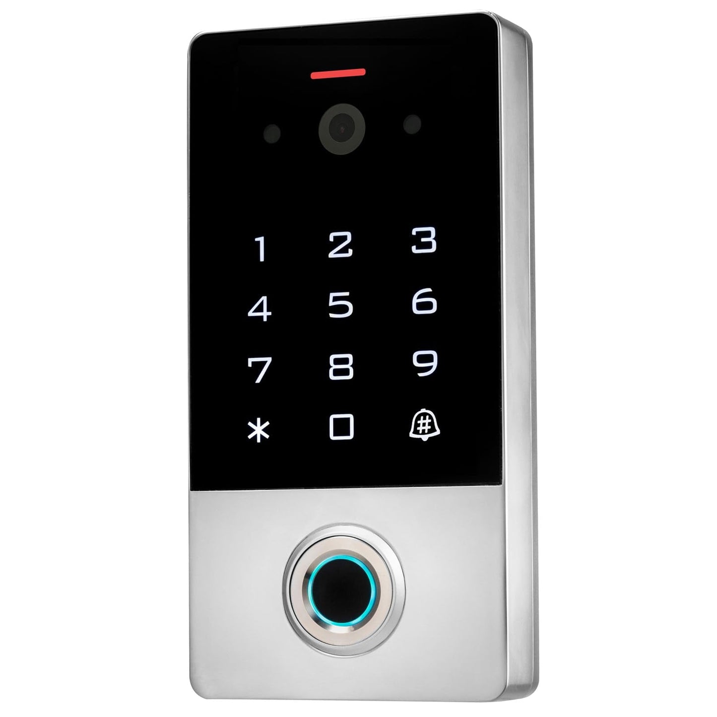 Smart Door Access Control System with Tuya APP Remote Video Intercom & Monitoring, Built-in Camera, 1200lbs Magnetic Lock, IP68 Metal Keypad, Fingerprint/Password/ID Card Unlock