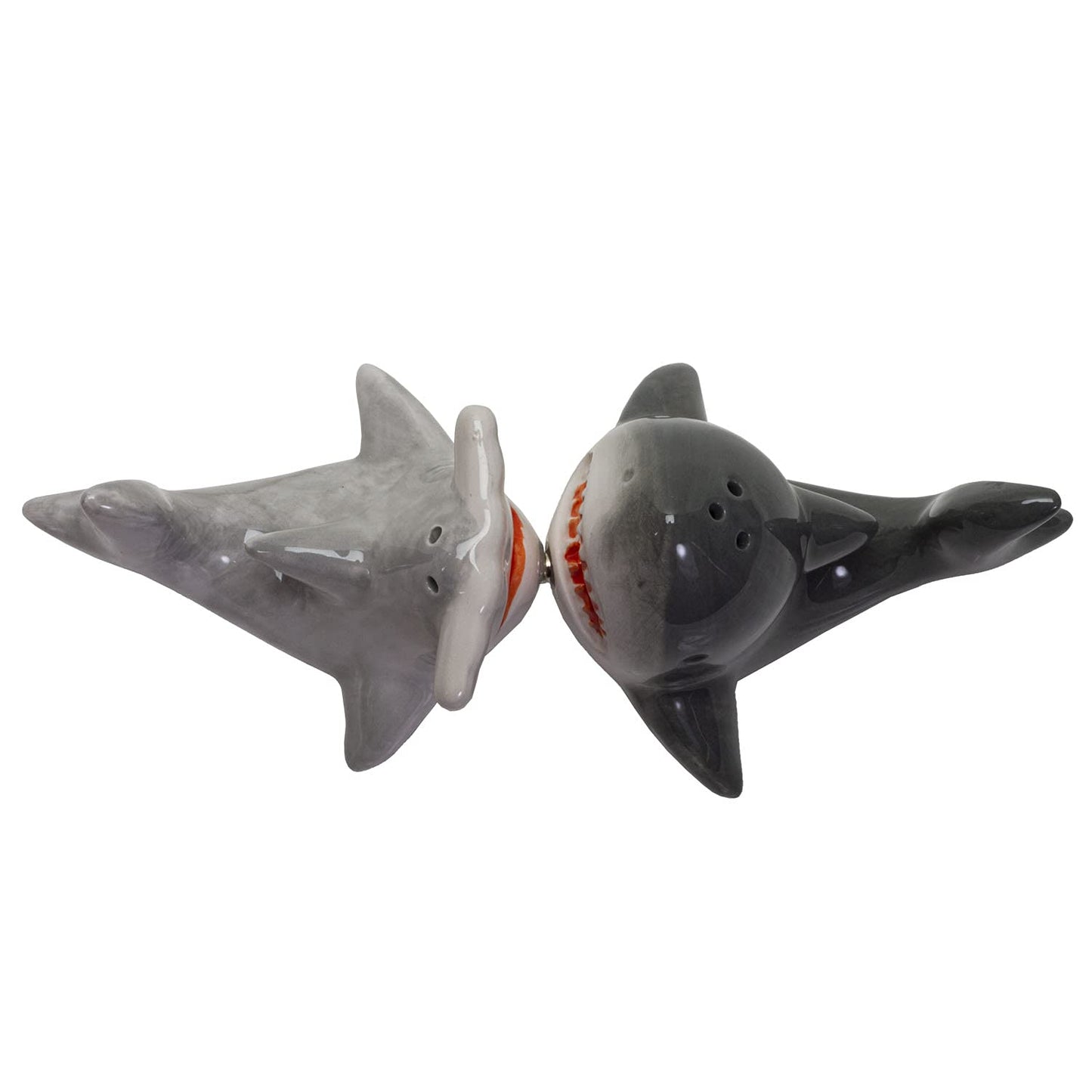 Sharks Couple Ceramic Food Salt and Pepper Shakers