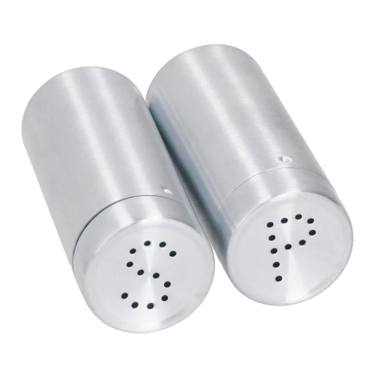 2Pcs Stainless Steel Spices Shakers, Salt and Pepper Shakers Set Seasoning Bottle Spices Jars Dispenser with Shaker Lids Silver